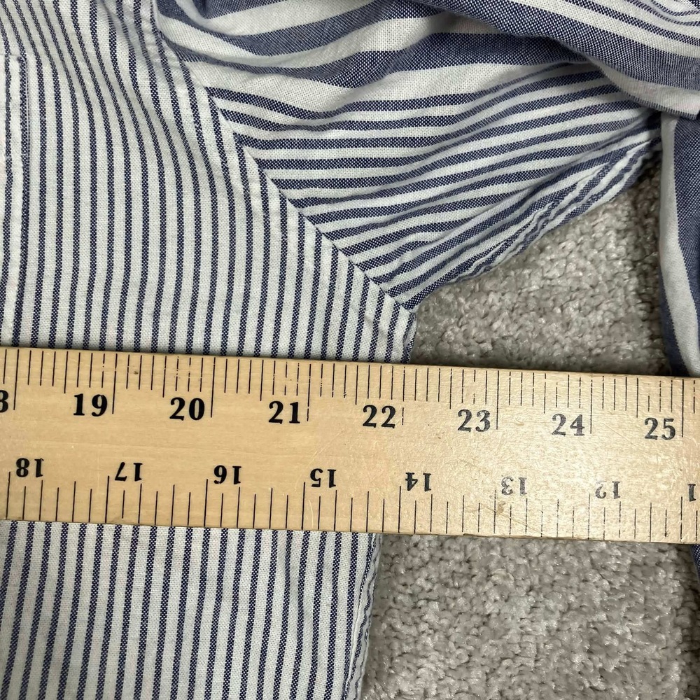 JCrew Broken-In Oxford Shirt Men's Large Blue White Stripe Slim Fit Button Down - Picture 8 of 14